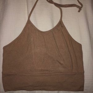Tan Halter Crop Top